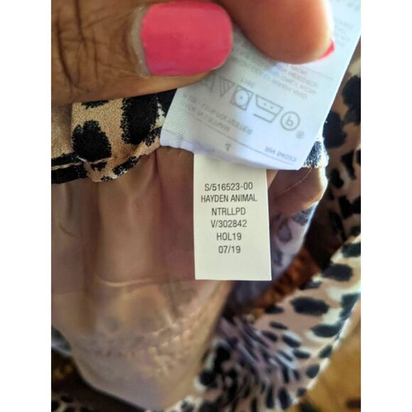 Banana Republic Hayden Pants Women’s Size 4 Beige Animal Print Tapered Ankle - Picture 6 of 12
